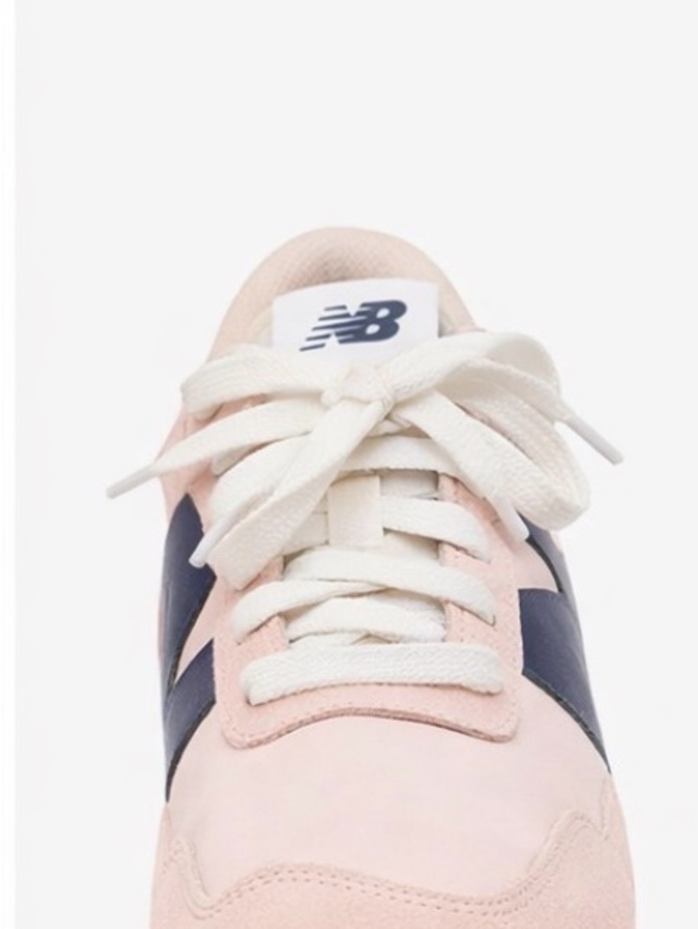 New Balance Women's Pink and Navy Suede Lace-Up Sneaker - Picture 2 of 6